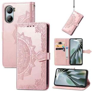 For ZTE Libero 5G IV Mandala Flower Embossed Leather Phone Case(Rose Gold)