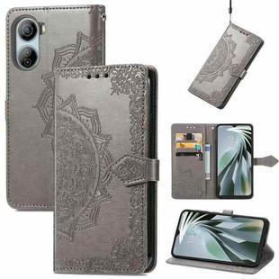 For ZTE Libero 5G IV Mandala Flower Embossed Leather Phone Case(Grey)