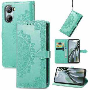For ZTE Libero 5G IV Mandala Flower Embossed Leather Phone Case(Green)
