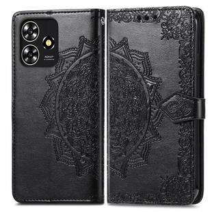 For ZTE Blade A73 4G Mandala Flower Embossed Leather Phone Case(Black)