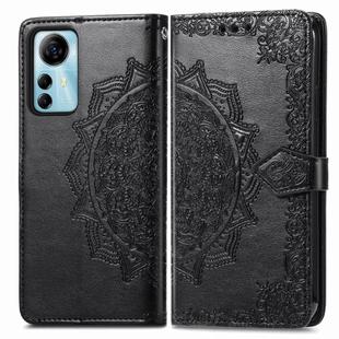 For ZTE Blade V41 Smart Mandala Flower Embossed Leather Phone Case(Black)