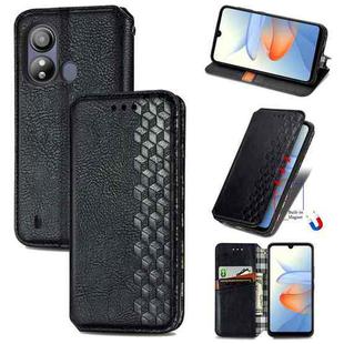 For ZTE Blade L220 Cubic Grid Pressed Magnetic Leather Phone Case(Black)