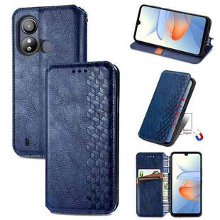 For ZTE Blade L220 Cubic Grid Pressed Magnetic Leather Phone Case(Blue)