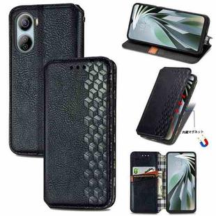 For ZTE Libero 5G IV Cubic Grid Pressed Magnetic Leather Phone Case(Black)