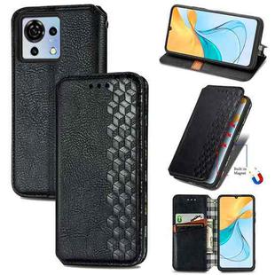 For ZTE Blade V50 Vita Cubic Grid Pressed Magnetic Leather Phone Case(Black)