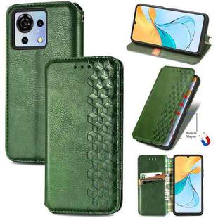 For ZTE Blade V50 Vita Cubic Grid Pressed Magnetic Leather Phone Case(Green)