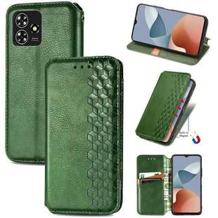 For ZTE Blade A73 4G Cubic Grid Pressed Magnetic Leather Phone Case(Green)