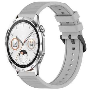 For Huawei Watch GT4 46mm 22mm Textured Silicone Solid Color Watch Band(Grey)