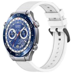 For Huawei Watch Ultimate 22mm Textured Silicone Solid Color Watch Band(White)