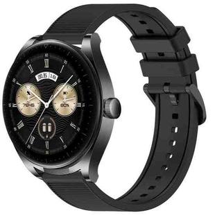 For Huawei Watch Buds 22mm Textured Silicone Solid Color Watch Band(Black)