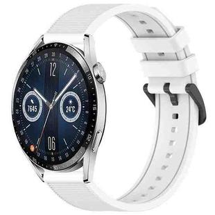 For Huawei Watch GT3 46mm 22mm Textured Silicone Solid Color Watch Band(White)