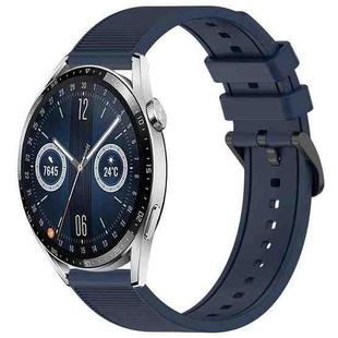 For Huawei Watch GT3 46mm 22mm Textured Silicone Solid Color Watch Band(Midnight Blue)