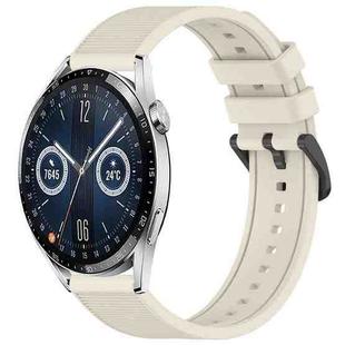 For Huawei Watch GT3 46mm 22mm Textured Silicone Solid Color Watch Band(Starlight)