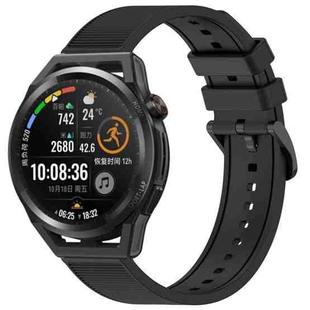 For Huawei Watch GT Runner 22mm Textured Silicone Solid Color Watch Band(Black)