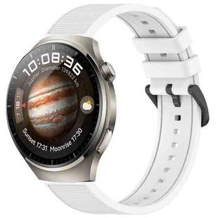 For Huawei Watch 4 22mm Textured Silicone Solid Color Watch Band(White)