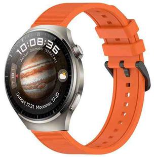For Huawei Watch 4 22mm Textured Silicone Solid Color Watch Band(Orange)