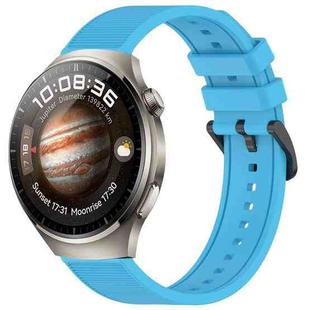 For Huawei Watch 4 22mm Textured Silicone Solid Color Watch Band(Sky Blue)