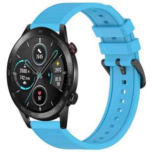 For Honor Magic Watch 2 46mm 22mm Textured Silicone Solid Color Watch Band(Sky Blue)