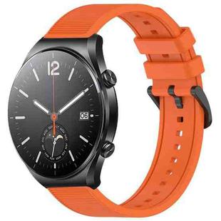 For Xiaomi MI Watch S1 22mm Textured Silicone Solid Color Watch Band(Orange)