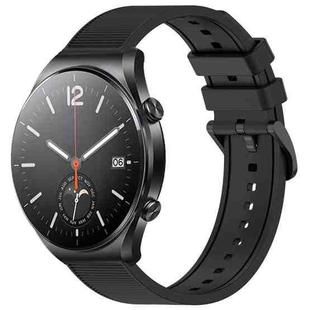 For Xiaomi MI Watch S1 22mm Textured Silicone Solid Color Watch Band(Black)