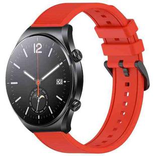 For Xiaomi MI Watch S1 22mm Textured Silicone Solid Color Watch Band(Red)