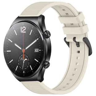 For Xiaomi MI Watch S1 22mm Textured Silicone Solid Color Watch Band(Starlight)