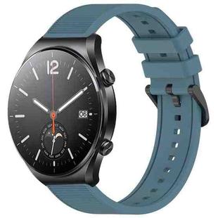 For Xiaomi MI Watch S1 22mm Textured Silicone Solid Color Watch Band(Rock Cyan)