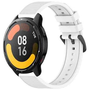 For Xiaomi Watch S1 Active 22mm Textured Silicone Solid Color Watch Band(White)