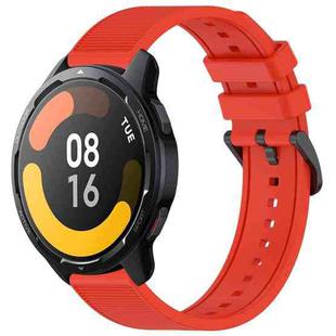 For Xiaomi Watch S1 Active 22mm Textured Silicone Solid Color Watch Band(Red)