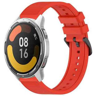 For Xiaomi MI Watch Color 2 22mm Textured Silicone Solid Color Watch Band(Red)