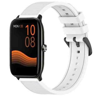 For Xiaomi Haylou GST LS09B 22mm Textured Silicone Solid Color Watch Band(White)