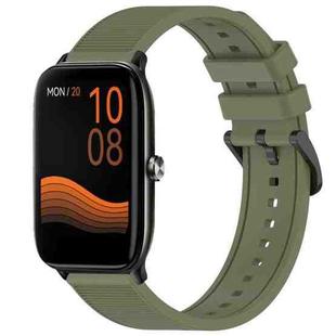 For Xiaomi Haylou GST LS09B 22mm Textured Silicone Solid Color Watch Band(Green)