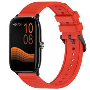 For Xiaomi Haylou GST LS09B 22mm Textured Silicone Solid Color Watch Band(Red)