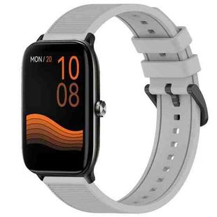 For Xiaomi Haylou GST LS09B 22mm Textured Silicone Solid Color Watch Band(Grey)