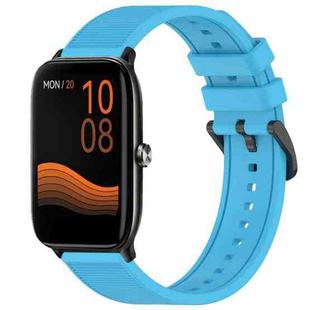 For Xiaomi Haylou GST LS09B 22mm Textured Silicone Solid Color Watch Band(Sky Blue)