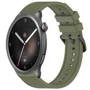 For Amazfit Balance 22mm Textured Silicone Solid Color Watch Band(Green)