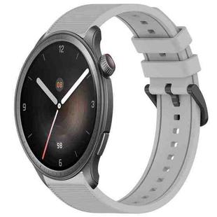 For Amazfit Balance 22mm Textured Silicone Solid Color Watch Band(Grey)