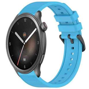 For Amazfit Balance 22mm Textured Silicone Solid Color Watch Band(Sky Blue)