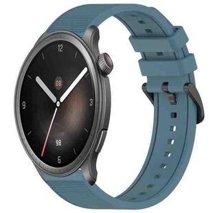 For Amazfit Balance 22mm Textured Silicone Solid Color Watch Band(Rock Cyan)