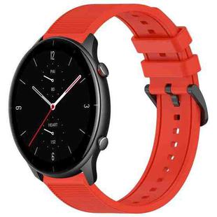 For Amazfit GTR 2e 22mm Textured Silicone Solid Color Watch Band(Red)