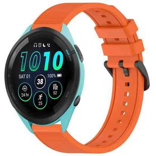 For Garmin Forerunner 265 22mm Textured Silicone Solid Color Watch Band(Orange)