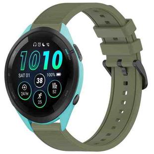 For Garmin Forerunner 265 22mm Textured Silicone Solid Color Watch Band(Green)