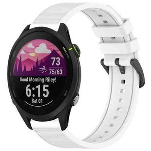 For Garmin Forerunner 255 Music 22mm Textured Silicone Solid Color Watch Band(White)