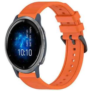 For Garmin Venu 2 22mm Textured Silicone Solid Color Watch Band(Orange)