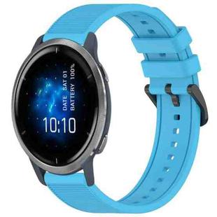 For Garmin Venu 2 22mm Textured Silicone Solid Color Watch Band(Sky Blue)