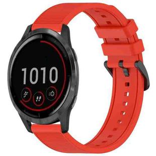 For Garmin Vivoactive 4 22mm Textured Silicone Solid Color Watch Band(Red)