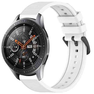 For Samsung Galaxy Watch 46mm 22mm Textured Silicone Solid Color Watch Band(White)