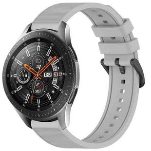 For Samsung Galaxy Watch 46mm 22mm Textured Silicone Solid Color Watch Band(Grey)