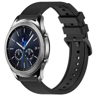 For Samsung Gear S3 Classic 22mm Textured Silicone Solid Color Watch Band(Black)