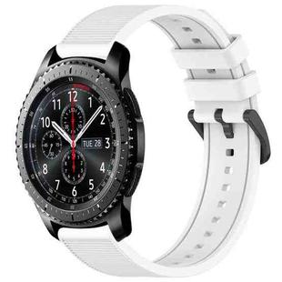 For Samsung Gear S3 Frontier 22mm Textured Silicone Solid Color Watch Band(White)